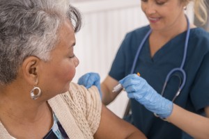 Senior getting Flu Shot